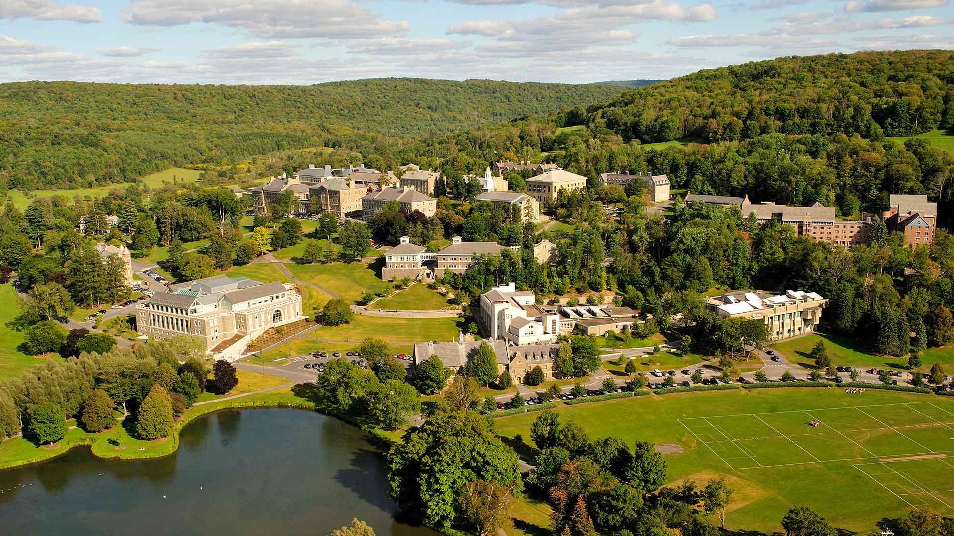 Aerial view of the Colgate campus